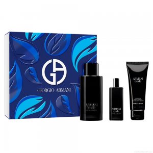 Kit Perfume Giorgio Armani Code Eau de Toilette Masculino 125 ml + Miniatura 15 ml + Gel De Banho 75 ml