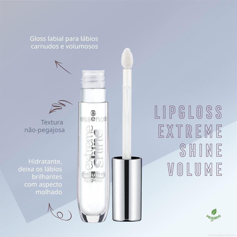 Gloss Labial Líquido Cintilante Essence Extreme Shine Volume 01 Crystal Clear 5 ml
