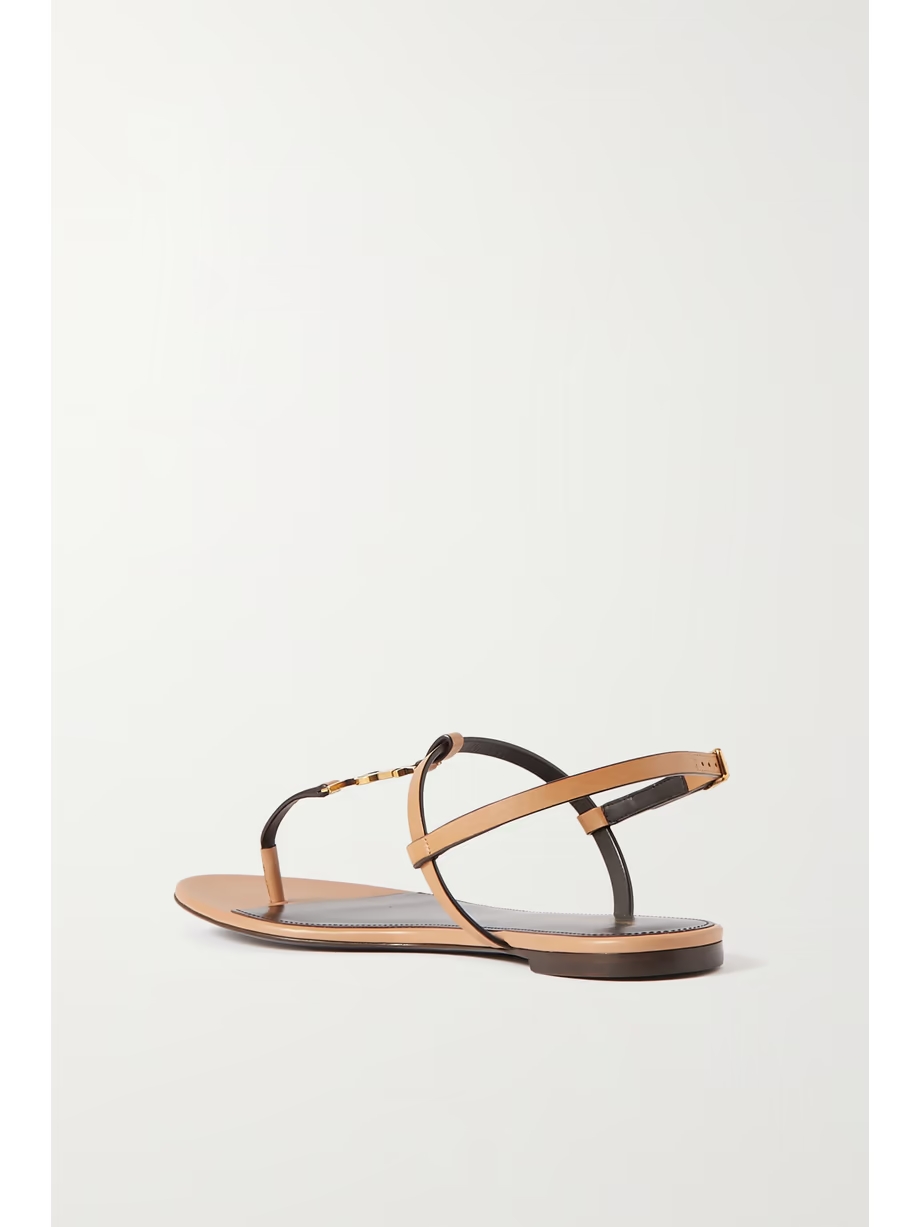 Cassandra logo-embellished leather slingback sandals